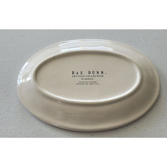 Rae Dunn HAPPY SPRING Oval Candy / Trinket Dish Easter EASTER  Cottage Farmhouse - Picture 5 of 8